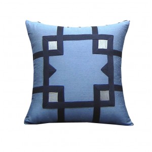 Geo  Tape Pillow - Blue