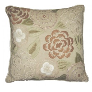 swirl floral natural pillow