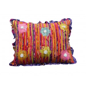 sequin floral pillow