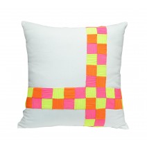 toxic check stripe pillow